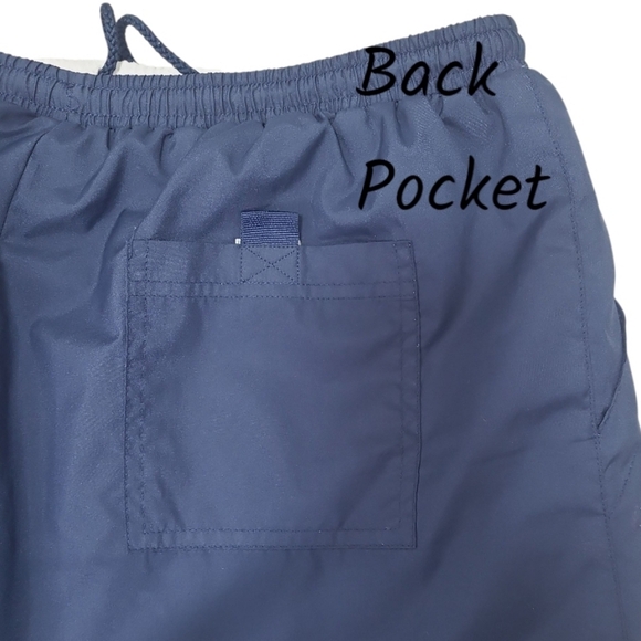 Catalina Polyester Track Pants Drawstring Zip Vent Hem Navy Size Large 12/14 - Picture 5 of 7